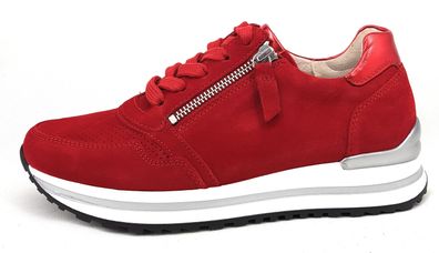 Gabor Comfort Damenschuhe Schnürschuhe Sportive Sneaker Rot Freizeit
