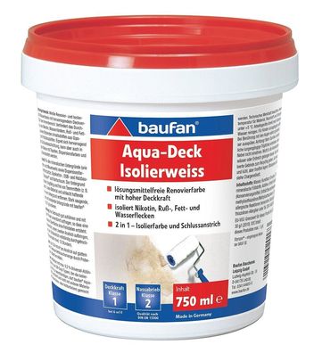 baufan® Aqua-Deck Isolierweiss 0,75 l Isolierfarbe für Fett- und Wasserflecken