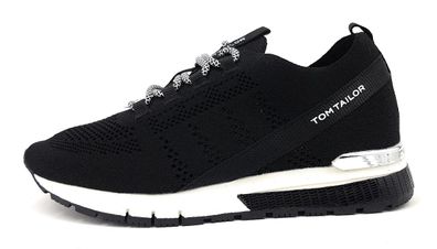 Tom Tailor Damenschuhe Schnürschuhe Sportive Sneaker Schwarz Freizeit