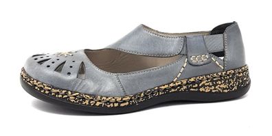 Rieker Da.-Slipper Damenschuhe Pantoletten Slipper Blau