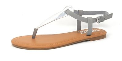 Tommy Hilfiger Metalic Flat Damenschuhe Sandalen Flach Sandale Silber