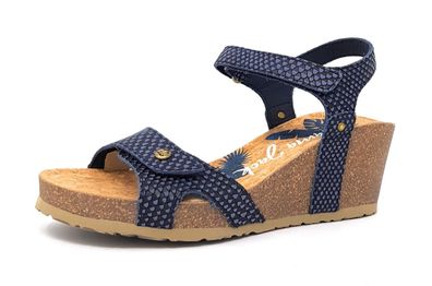 Panama Jack Da.-Schuh Damenschuhe Sandalen Bequem Sandalette Blau Freizeit