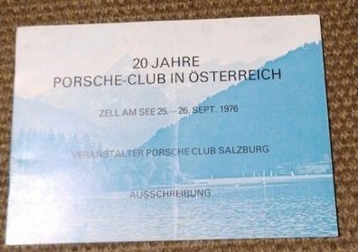 Ausschreibung 1976 20 Jahre Porsche-Club in Österreich
