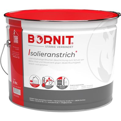BORNIT®-Isolieranstrich gegen Bodenfeuchtigkeit im Mauerwerk/ Sockel, Bitumenanstrich