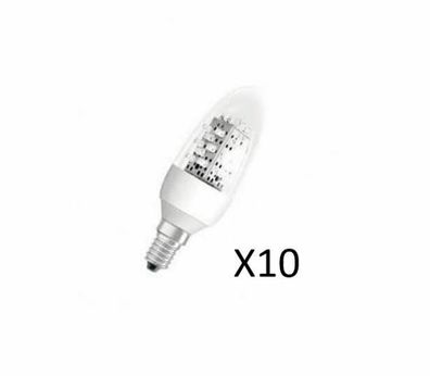 10 Stück OSRAM LED Kerzenlampen 1,6W(10W) 755 63lm 25000 St. E14 Klar 80094