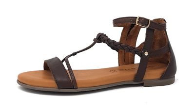 Tamaris Damenschuhe Sandalen Flach Sandalette Braun