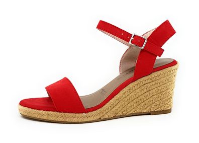 Tamaris Damenschuhe Sandalen Bequem Keilsandalette Rot