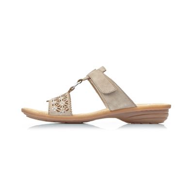 Rieker Damenschuhe Pantoletten Bequem Sandale Beige