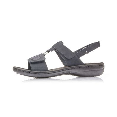 Rieker Damenschuhe Sandalen Flach Sandalette Blau