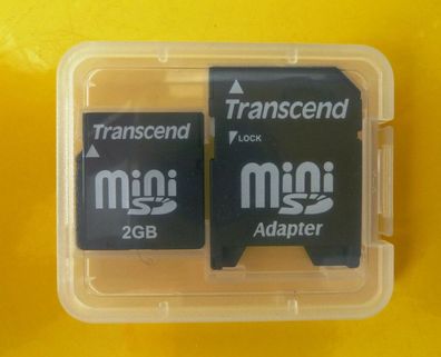 NEU: 2 GB Transcend miniSD inkl. Adapter miniSecure Digital 2GB mini SD TS2GSDM