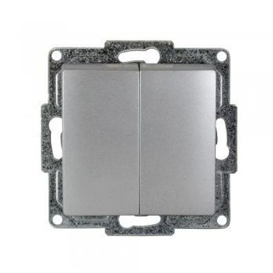 Gunsan Visage 2-fach Schalter Serienschalter Unterputz Silber + Rahmen