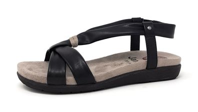 Jana Damenschuhe Sandalen Flach Sandale Schwarz