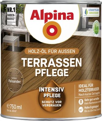 Alpina Holz-Öl für Außen Terrassen Pflege Palisander 750 ml