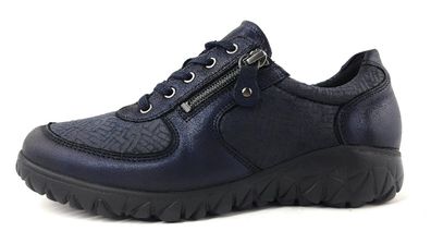 Waldläufer Havy-Soft 2 Damenschuhe Schnürschuhe Sportive Sneaker Blau Freizeit