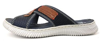 Rieker Herrenschuhe Hausschuhe Pantolette Blau Freizeit