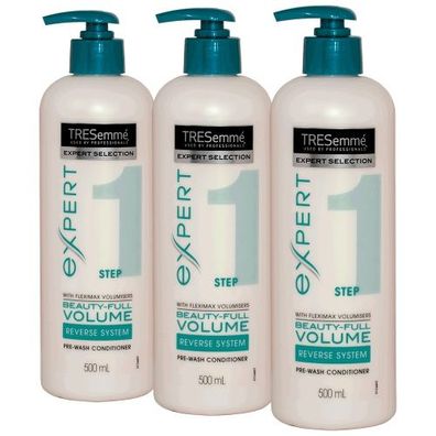 3x TRESemme Beauty-Full Volume Pre-Wash Conditioner - 500ml