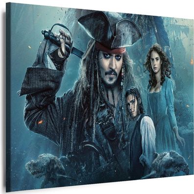 Bilder Leinwand Johnny Depp Film Pirates of the Caribbean Wandbilder Xxl Myartstyle !