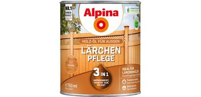 Alpina Holz-Öl für Außen Gartenholz Pflege 3in1 Lärche 750 ml
