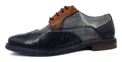 Bugatti Adamo Herrenschuhe Businessschuhe elegante Schnürer Blau Business