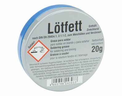 248,50€/1Kg) Felder Lötfett 20g Blechdose