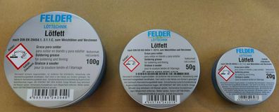 Felder Lötfett vers. Gebinde 20g 50g & 100g