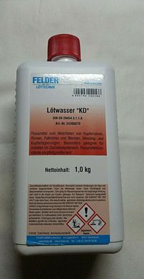 Felder Lötwasser KD für Kupfer 1000ml Lötwasser Dachdecker Klempner