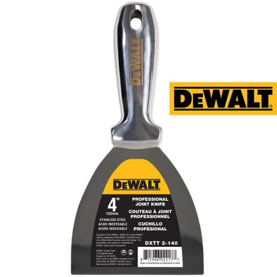 Spachtel DEWALT ganz aus Edelstahl rostfrei 102mm Malerspachtel Trockenbau 2-404