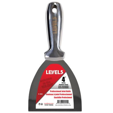 LEVEL5 Spachtel ganz aus Edelstahl 4"/ 102mm Trockenbau Malerspachtel Profi 5-404