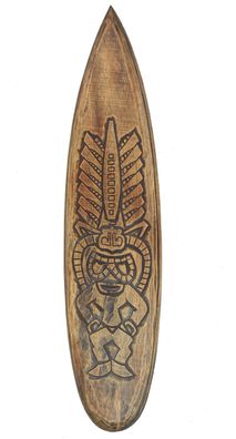 Deko Surfboard 100cm Tiki Rustikal Surfbrett aus Holz für Tiki Bar Hawaii Maui Style
