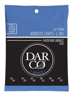 Martin Darco D200 - light (010-047) - 12-string, Phosphor Bronze - Saiten für Western