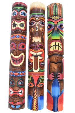 3 Wandmasken im Tiki Design 50cm Wandmaske Tiki Hawaii Holzmaske Maske Masken 