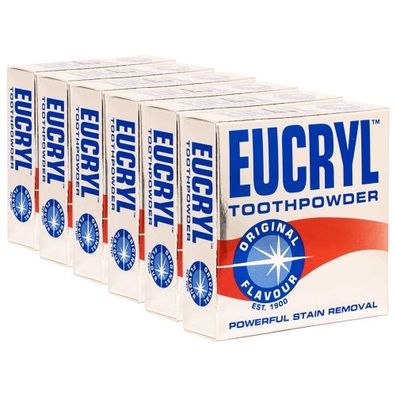 6x Eucryl Original Zahnpuder Fleckenentferner 50g