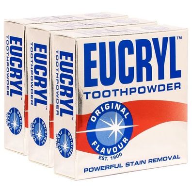 3x Eucryl Original Zahnpuder Fleckenentferner 50g