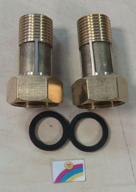 2 x Wasserzählerverschraubung Wasserzähler Verschraubung Messing1/2"