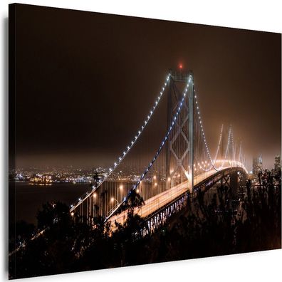 Wandbilder Leinwand San Francisco Skyline Bridge Brücke XXL