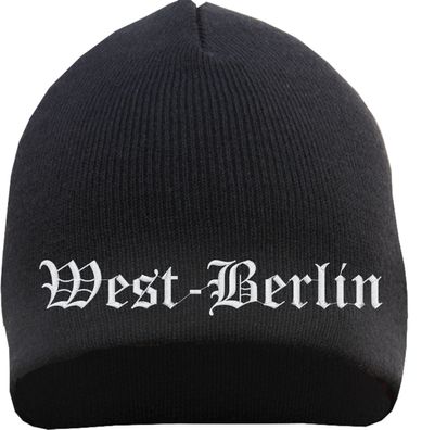West-Berlin Beanie Mütze - Altdeutsch - Bestickt - Strickmütze Wintermüt...