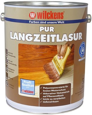 Wilckens 5l PUR-Langzeitlasur Palisander Holzlasur Holzschutz Holz Lasur Schutz