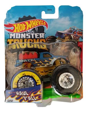 Mattel Hot Wheels Monster Trucks GXY22 HW Flames Haul Y`All, Maßstab 1:64, zum s