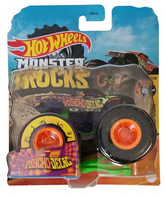 Mattel Hot Wheels Monster Trucks GXY25 Stunt Storm Psycho-Delic, Maßstab 1:64, z