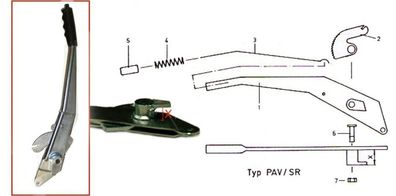 Bremshebel für Peitz PAV/ SR Auflaufbremsen, Handbremshebel mit Maß X=42mm 80024