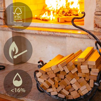 Anzündholz Premium Anfeuerholz mit Kamin Anzünder Feuerholz Brennholz