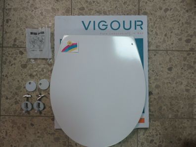 Vigour one WC Sitz Toilette weiss Duroplast Standard mit Absenkautomatik