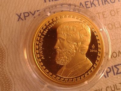 Original 200 euro 2014 PP Griechenland Aristoteles 7,98g Gold - nur 600 Ex. - Rarität