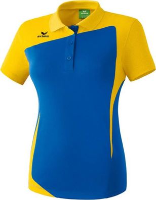Erima Damen Poloshirt blau gelb Teamsport T-Shirt Polo Shirt Freizeit Kurzarm