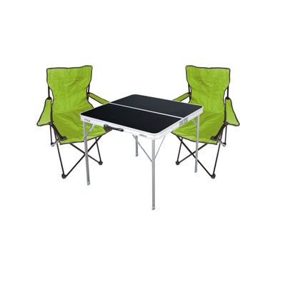 3-tlg. lime Campingmöbel Set Tisch mit Tragegriff + 2 Campingstuhl mit Tasche