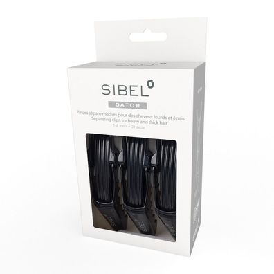 Sinelco Exklusive Haarclips GATOR, 3er-Set, 14cm, schwarz