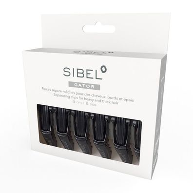 Sinelco Exklusive Haarclips GATOR, 6er-Set, 9cm, Farbe schwarz