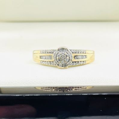Diamant Ring Baguette Dia. 0,60 ct 585 Gold Gr.58