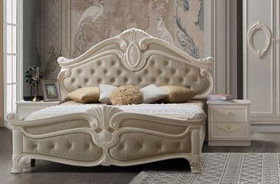 Elegantes Bett LIVIA in beige-weiß TOP klassisch NEU edel