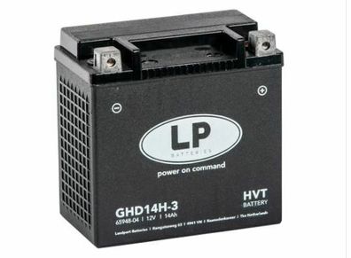 HVT-03 GEL-Motorradbatterie GHD14HL-BS 12V/14Ah 220A speziell für Harley